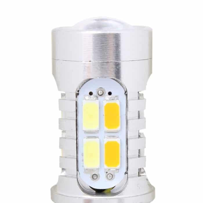 2PCS T20 10W 700LM Gelb + Weiß Licht Doppelkabel 20-LED SMD 5630 Glühbirne für Auto-Bremslicht, Konstantstrom, DC 12-24V – Bild 5