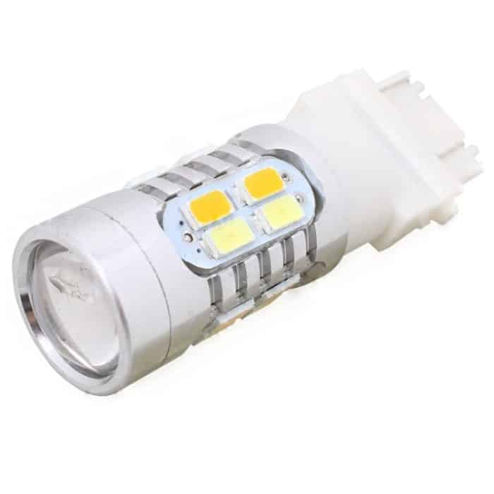 2PCS T25 10W 700LM Gelb + Weiß Licht Doppelkabel 20-LED SMD 5630 Glühlampe der Auto-Bremsleuchte, Konstantstrom, DC 12-24V – Bild 2
