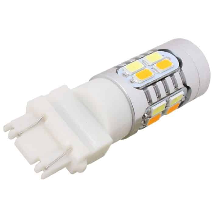 2PCS T25 10W 700LM Gelb + Weiß Licht Doppelkabel 20-LED SMD 5630 Glühlampe der Auto-Bremsleuchte, Konstantstrom, DC 12-24V – Bild 3