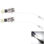 2 PCS H3 4.8W 720LM 6500K Weißlicht 24 LED SMD 4014 Fehlerfreie Lampe für Canbus-Fahrzeugfreigabeleuchten, DC 12V