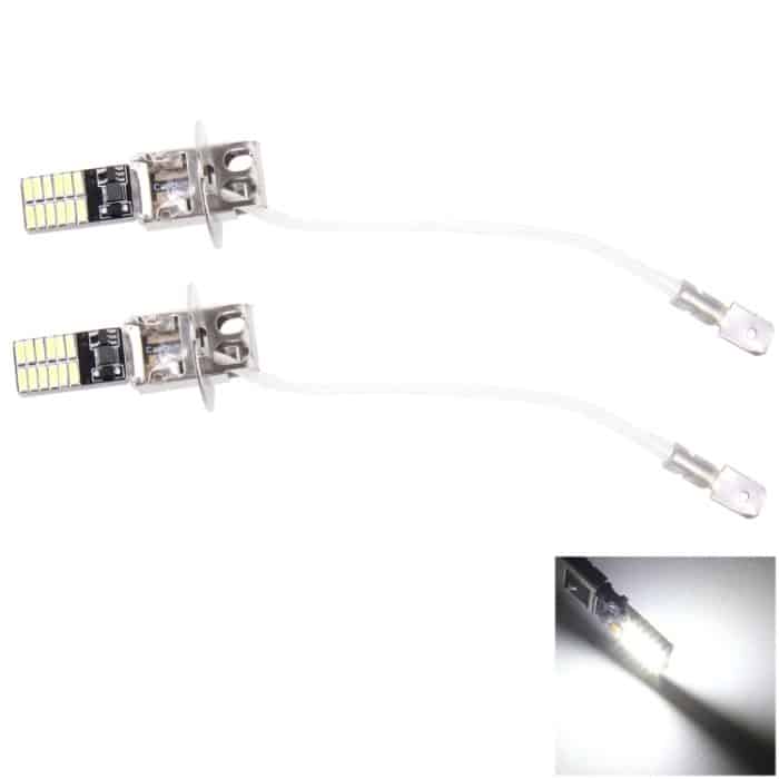 2 PCS H3 4.8W 720LM 6500K Weißlicht 24 LED SMD 4014 Fehlerfreie Lampe für Canbus-Fahrzeugfreigabeleuchten, DC 12V – Bild 1