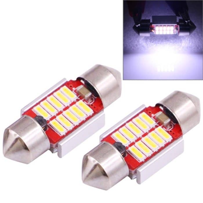 S-CMS-4100.jpg 2 PCS 31mm 3W 180LM Weißlicht 10 LED SMD 4014 CANBUS Kennzeichen Leselampen Autolampe – Bild 1