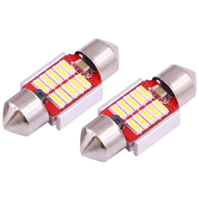 2 PCS 31mm 3W 180LM Weißlicht 10 LED SMD 4014 CANBUS Kennzeichen Leselampen Autolampe – Bild 2