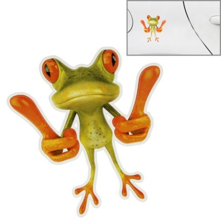 Autoaufkleber mit Froschmuster, Größe: 15,5 x 12,5 cm, Thumb, Barbell, Leaning