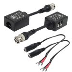 2 PCS Passives Video Balun CCTV-Netzwerk UTP BNC (Schwarz)