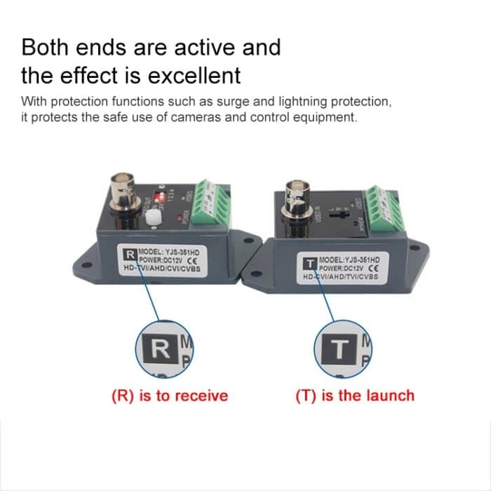 Active CCTV UTP Twisted Pair Video Balun Sender und Empfänger – Bild 5
