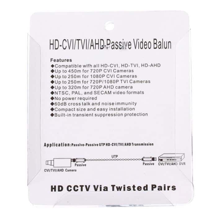 2 PCS 202C-HD CVI / TVI / AHD 1CH Passiver Video-Balun-Koaxialadapter – Bild 5