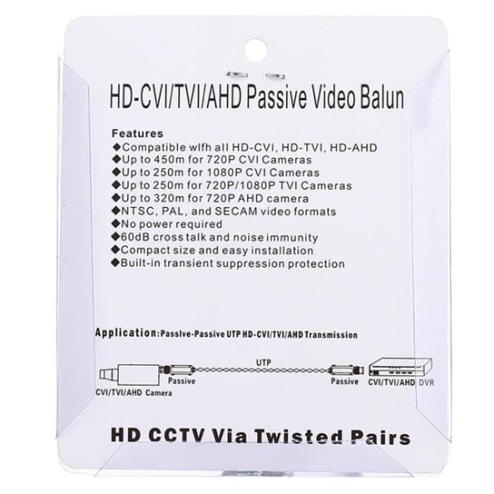 2 PCS HD 202P Koaxialer CVI / TVI / AHD 1CH Passiver Transceiver Video Balun – Bild 5