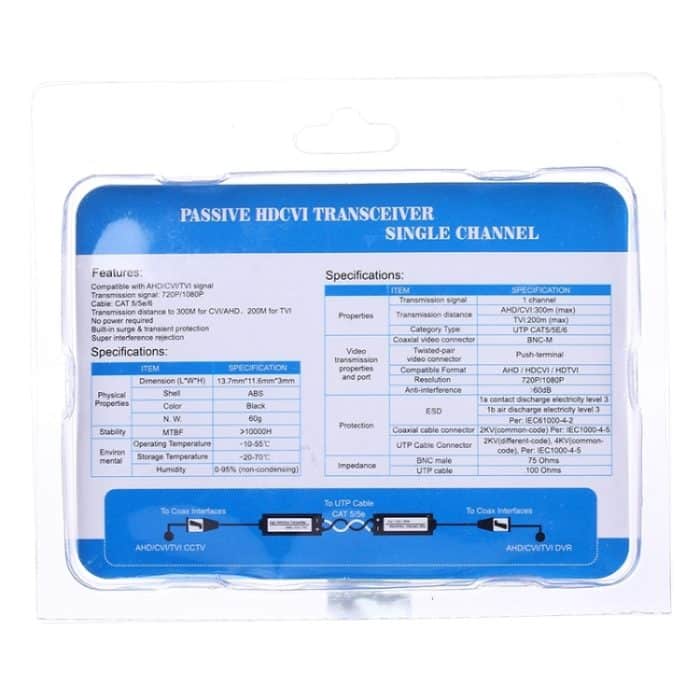 2 PCS HD 205C Koaxialer CVI / TVI / AHD 1CH Passiver Transceiver Video Balun – Bild 5