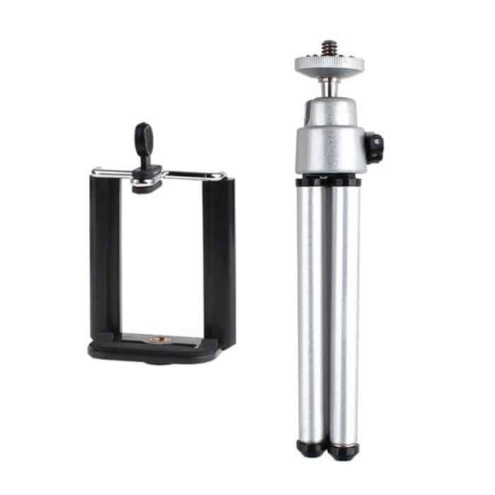 Tragbarer 360-Grad rotierendes Mobiltelefon-Shooting-Stativ (Silber) – Bild 3