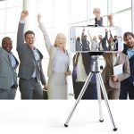 Tragbarer 360-Grad rotierendes Mobiltelefon-Shooting-Stativ (Silber) – Bild 7