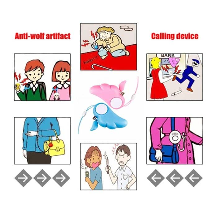 Angel Wing Anti-Vergewaltigungsgerät, persönlicher Alarm, Selbstverteidigung, Verteidigung des Wolfes, Mini-Alarm mit 90 dB Alarmton für Mädchen und Kinder, Angel Wing – Bild 6