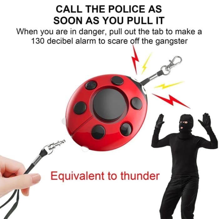 Marienkäfer Personenalarm, Selbstverteidigung Verteidigen Wolf, Minialarm für Mädchen und Kinder (rot) – Bild 5
