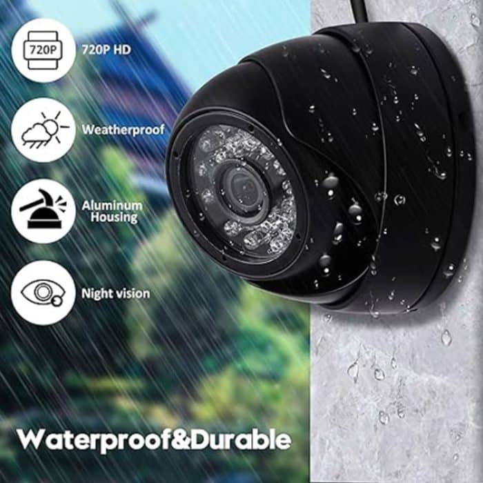 Realistisch aussehende Dummy Security CCTV-Kamera mit blinkender roter LED (schwarz) – Bild 3