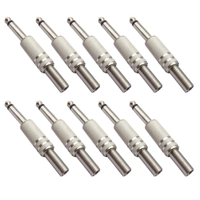 JL0056 6.36mm Audio-Buchsenstecker (10 Stück in einem Paket, der Preis ist für 10 Stück) (Silber) – Bild 4