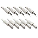 JL0037 3,5-mm-Audio-Buchsenstecker (10 Stück in einem Paket, der Preis ist für 10 Stück) (Silber)