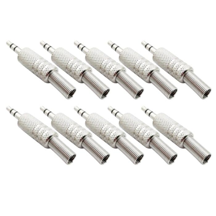 JL0037 3,5-mm-Audio-Buchsenstecker (10 Stück in einem Paket, der Preis ist für 10 Stück) (Silber) – Bild 3