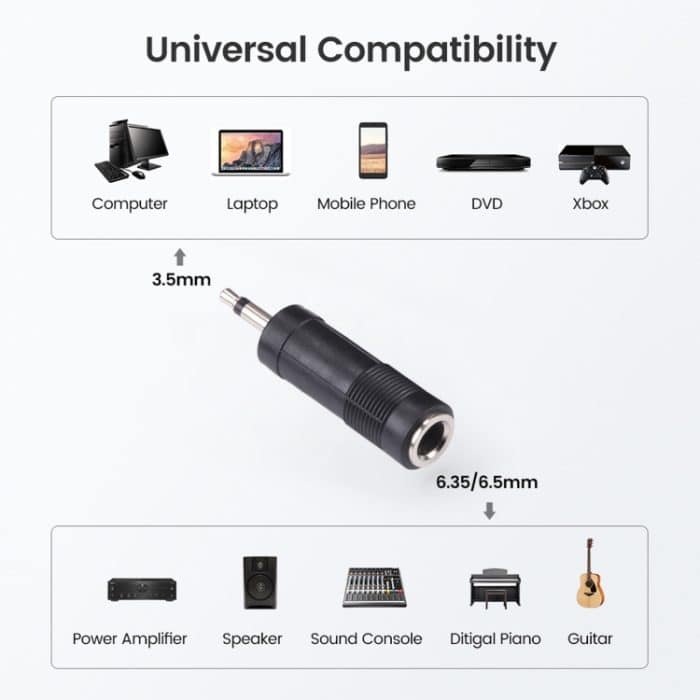 3,5mm männlich auf 6,35mm weibliche Mono-Sound-Konverter-Adapter (100 PCs in einem Paket, der Preis ist für 100 PCs) – Bild 6