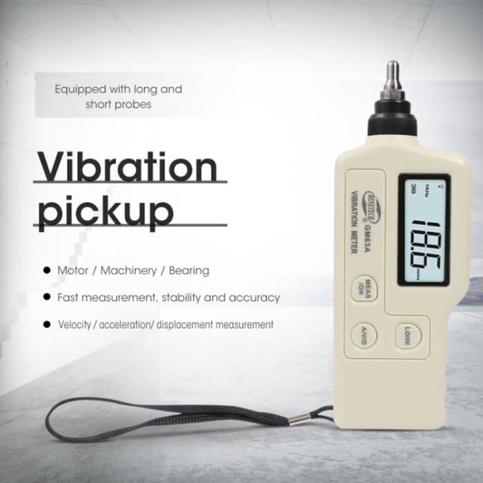 Benetech GM63A Vibrationsmesser Digitaler Tester Vibrometer Analysator Beschleunigungsgeschwindigkeit (weiß) – Bild 9