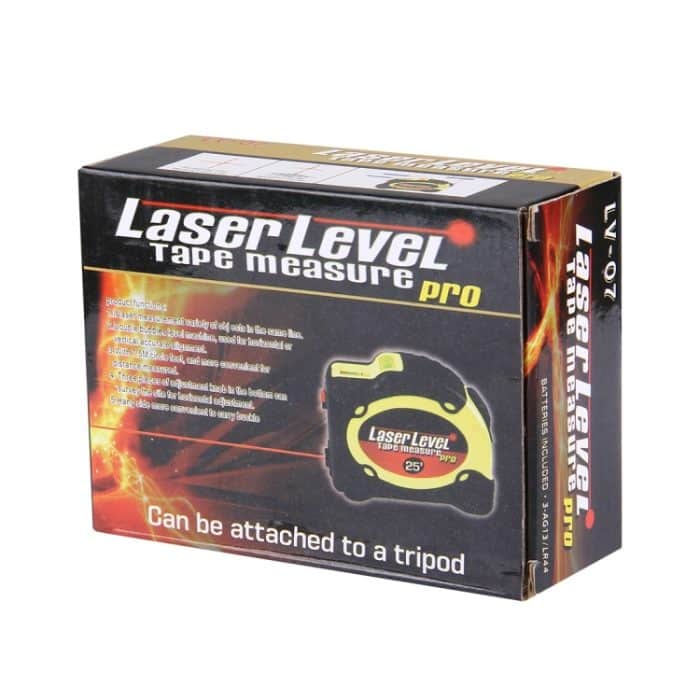 Laserniveau mit Tape Measure Pro (25 Fuß) und Gürtelclip / Kann am Stativ befestigt werden (gelb) – Bild 6