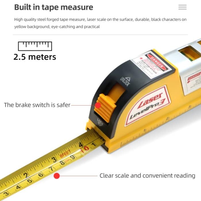 Laserniveau mit Tape Measure Pro 3 (250 cm) – Bild 3
