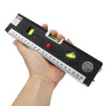 Laserebene mit Maßband Pro 4 (100 cm) / Level Blasen mit LED-Licht, LV-04 (schwarz) – Bild 3