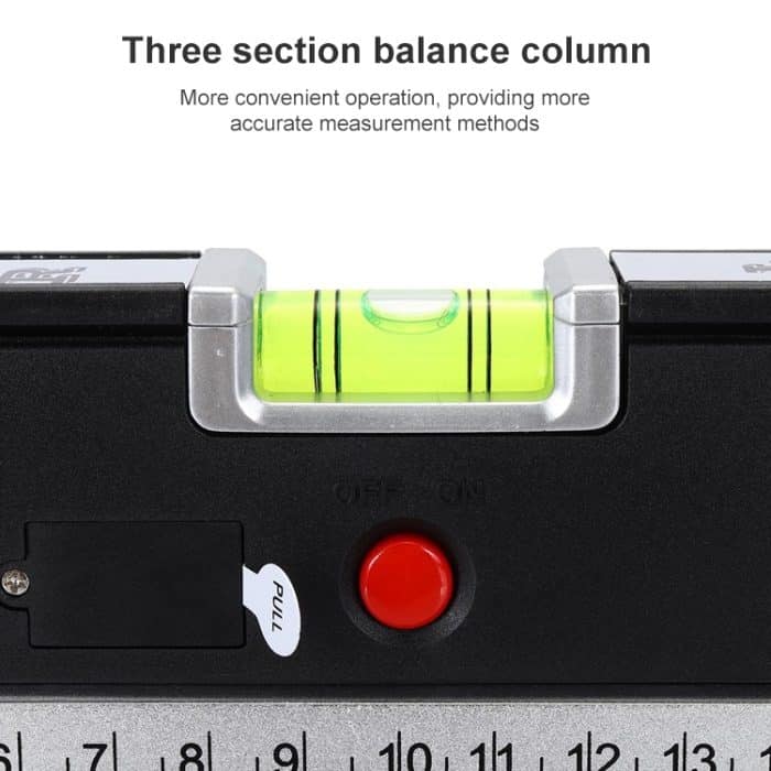 Laserebene mit Maßband Pro 4 (100 cm) / Level Blasen mit LED-Licht, LV-04 (schwarz) – Bild 6