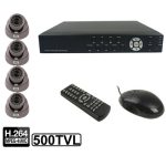 4-CH Embedded Digital Video Recorder Kit (1/3 Sony CCD, 500 TVL, 24 x IR-LED, 6 mm Objektiv, IR-Abstand: 25 m, H.264 (8204EV + 622A)