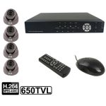 4-CH Embedded Digital Video Recorder Kit (1/3 Sony CCD, 650 TVL, 24 x IR-LED, 6 mm Objektiv, IR-Abstand: 25 m, H.264 (8204 EV + 622 A)