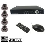 4-CH Embedded Digital Video Recorder Kit (1/3 Sharp CCD, 420TVL, 24 x IR-LED, 6 mm Objektiv, IR-Abstand: 25 m, H.264 (8204EV + 622A)