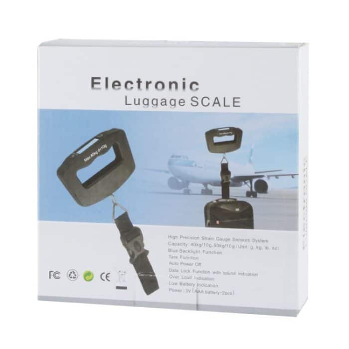 50 kg x 10 g LCD-Waage für elektronische Reisegepäckhaken (schwarz) – Bild 6