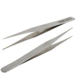 6 PCS Edelstahl TS-10/11/12/13/14/15 Gerade und abgewinkelte Pinzette (grau) – Bild 8