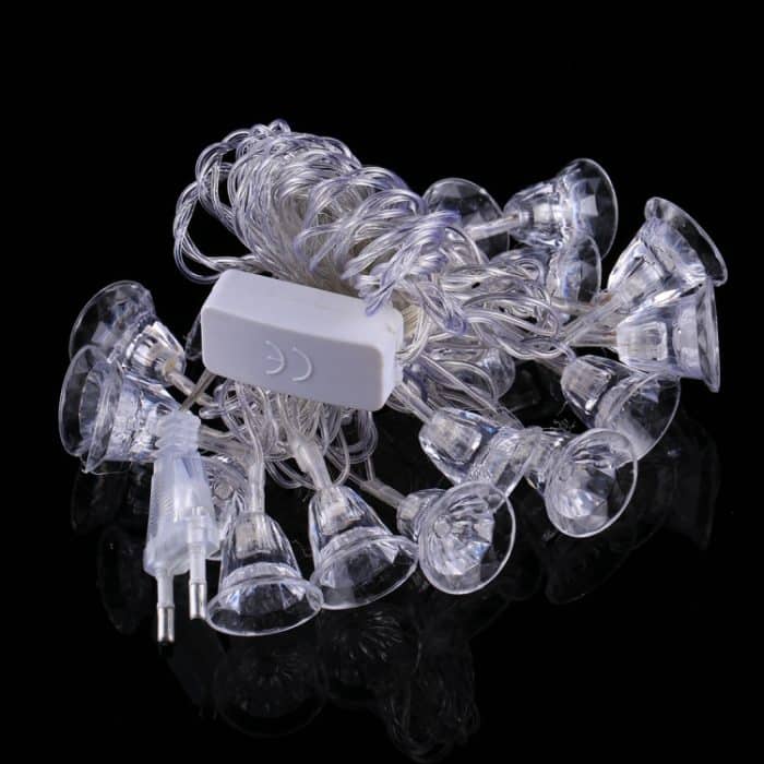 7m Glocke Anhänger Dekoration Lichterketten, Mehrfarbiges 30-LED-Licht (AC 220V / EU-Stecker) (transparent) – Bild 2