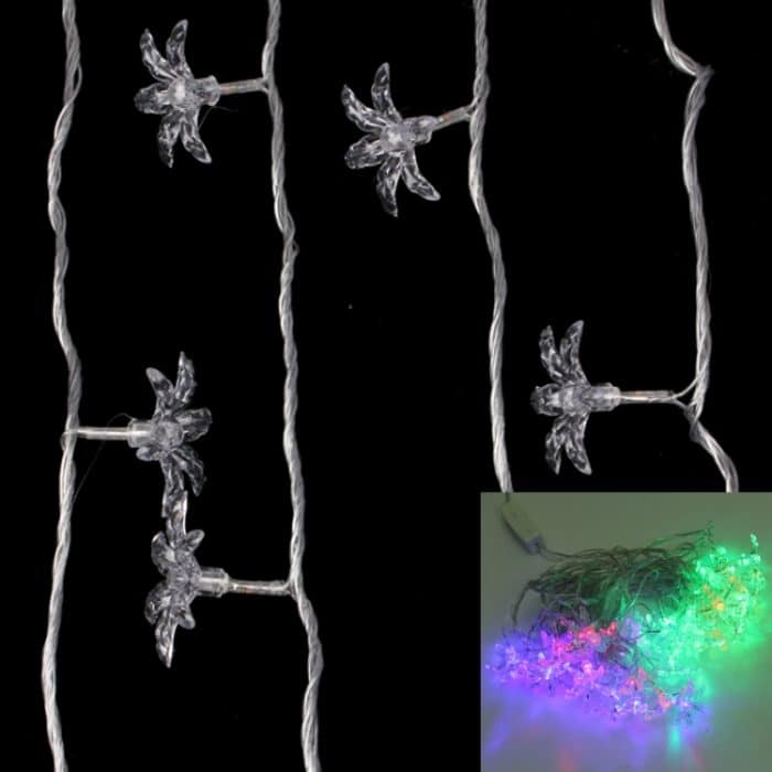 7m Blumenanhänger Anhänger Dekoration Lichterketten, Mehrfarbiges 30-LED-Licht (AC 12-240V / EU-Stecker) (transparent) – Bild 2