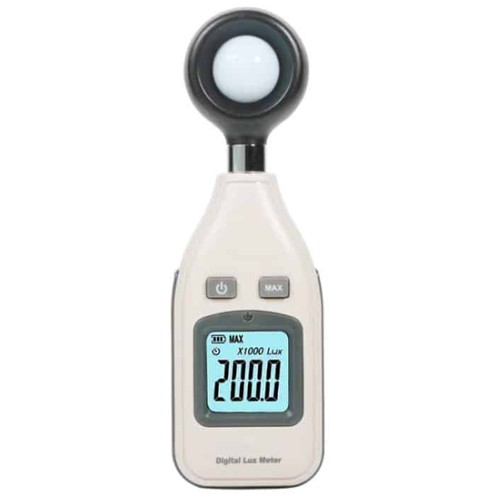 S-HC-0009.jpg BENETECH Digital Light Lux Meter für Fabrik / Schule / Haus Verschiedene Anlässe, Reichweite: 0-200.000 Lux (GM1010) (Weiß) – Bild 1