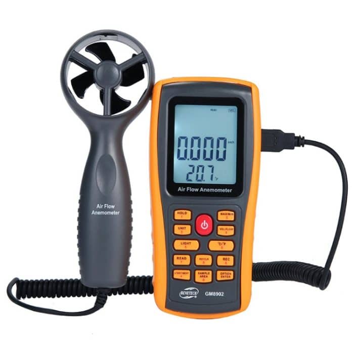 BENETECH GM8902 2,6-Zoll-LCD-Bildschirm Digital Windgeschwindigkeitsmesser Anemometer (gelb) – Bild 2