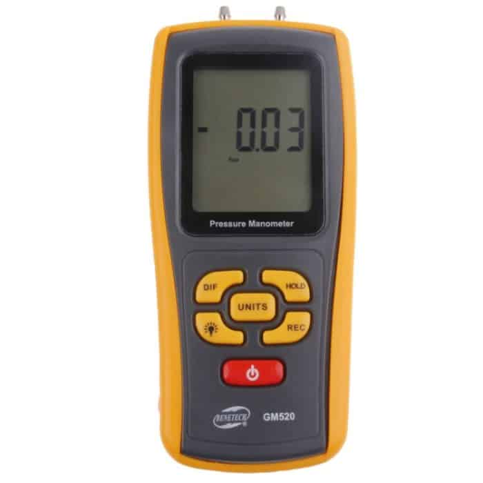 BENETECH GM520 LCD-Manometer-Druckmanometer (gelb) – Bild 3
