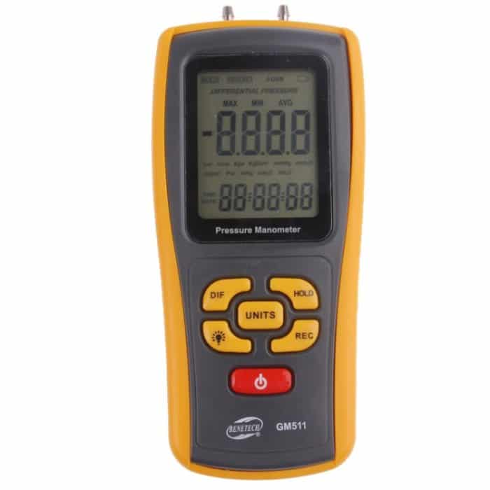 BENETECH GM511 LCD-Manometer-Druckmanometer (gelb) – Bild 1