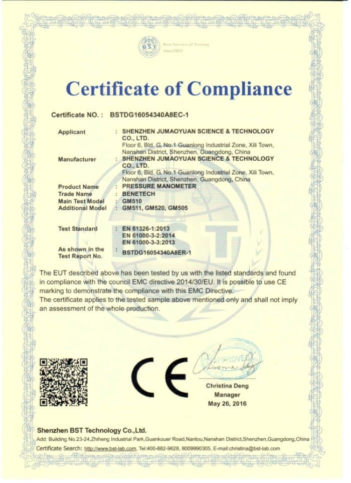 BENETECH GM510 LCD-Manometer-Druckmanometer (gelb) – Bild 3