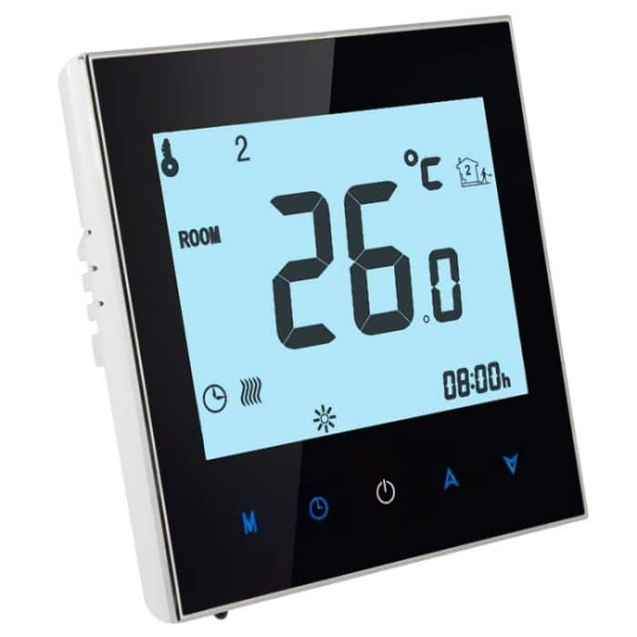 Elektrisches Fußbodenheizungssystem LCD-Display Programmierbarer Raumthermostat (Schwarz) – Bild 1
