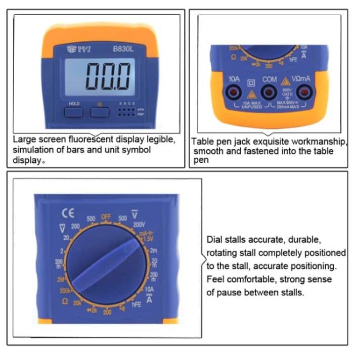 BEST BST-B830L 9V LCD-Bildschirmanzeige Digitalmultimeter – Bild 8