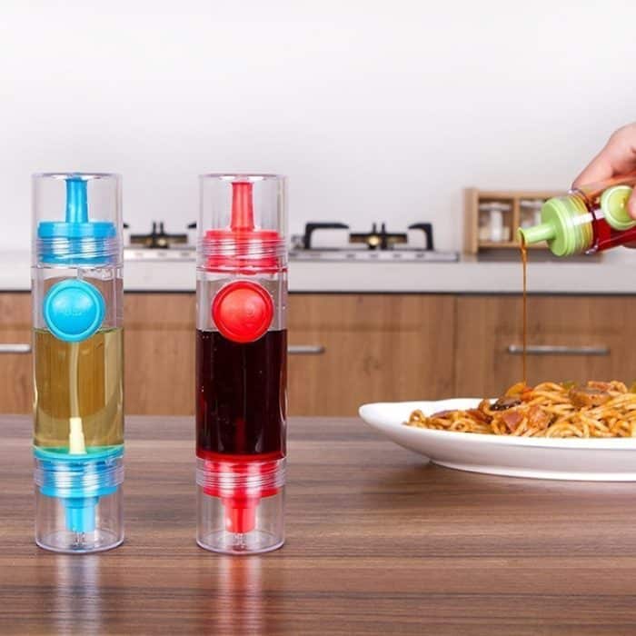 Auslaufsichere 2-Wege-Ölflasche mit Düse, zufällige Farbauswahl, Pressing Type Oil Bottle – Bild 5