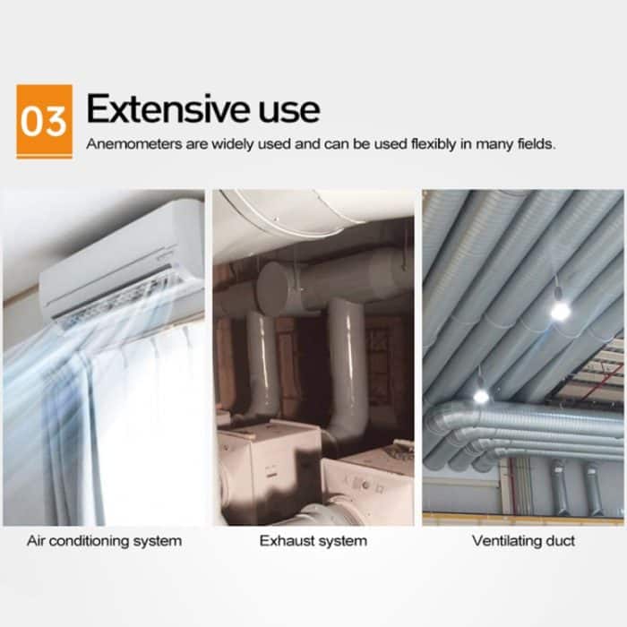 BENETECH GM8903 2,6-Zoll-LCD-Bildschirm Digitaler Heißdraht Windgeschwindigkeit Windtemperatur-Windmesser – Bild 7