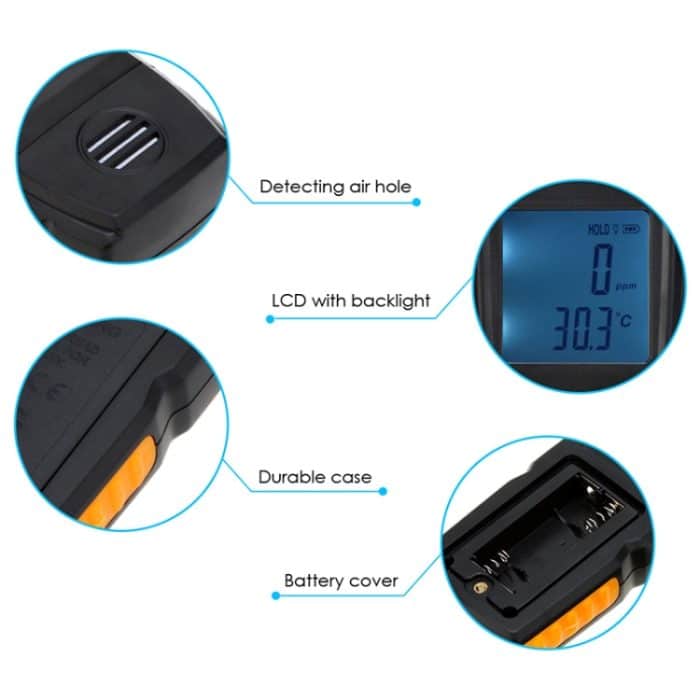 BENETECH GM8805 LCD-Display, tragbares Kohlenmonoxid-CO-Monitor-Detektor-Messgerät, Messbereich: 0–1000 ppm – Bild 7