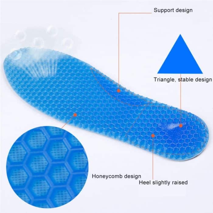 1 Paar Honeycomb Damping Flanell Soft Sportschuhe Einlegesohlen, volle Polster, Größe: S / 35-40yards (Blau) – Bild 6