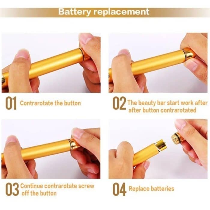 Gesichtsmassage Stick Gerät Elektrische Beauty Bar Gesichtsmassagegerät (6500 Vibrationen pro Sekunde) – Bild 12