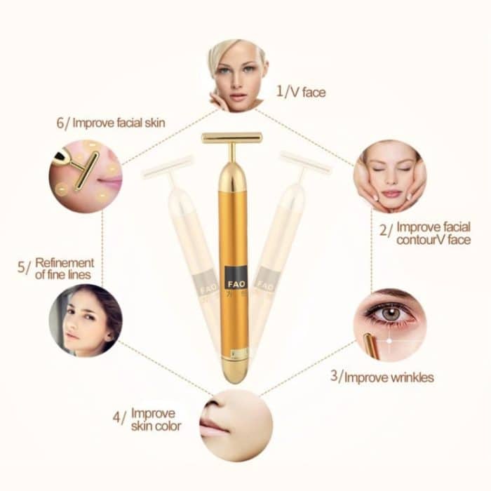 Gesichtsmassage Stick Gerät Elektrische Beauty Bar Gesichtsmassagegerät (6500 Vibrationen pro Sekunde) – Bild 9