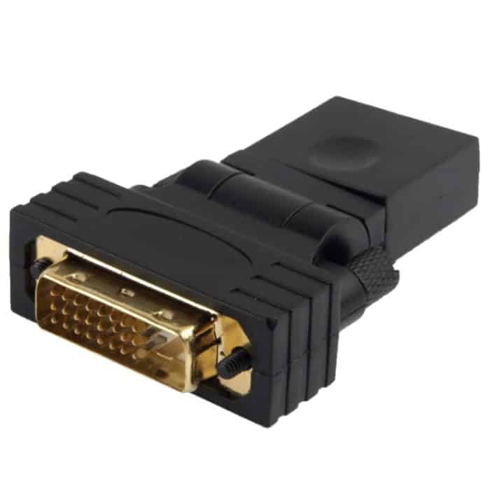 360 Grad Drehung Vergoldeter DVI 24 + 1 Pin Stecker auf 19 Pin HDMI Buchse Adapter – Bild 3