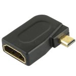 Vergoldeter Micro-HDMI-Stecker auf HDMI 19-polige Buchse mit 90-Grad-Winkel (schwarz) – Bild 3