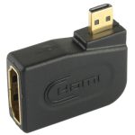 Vergoldeter Micro-HDMI-Stecker auf HDMI 19-polige Buchse mit 90-Grad-Winkel (schwarz) – Bild 4